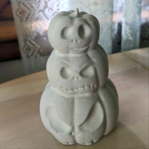 Handmade Cement Stack of Jack-o'-lanterns